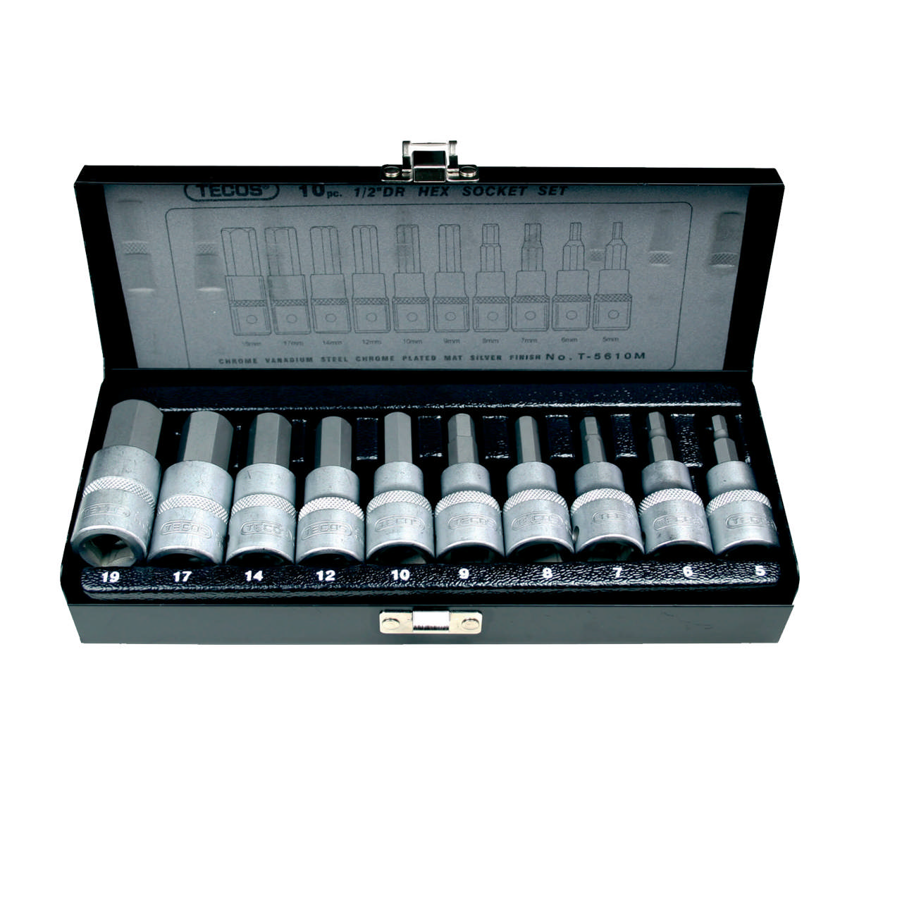 T-5610M Hex topsæt, 1/2