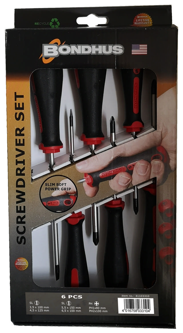 Skruetrækkersæt 6dl lige/PH