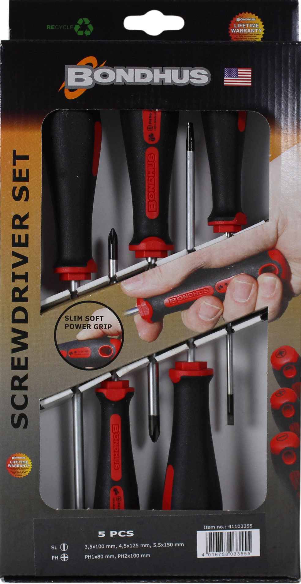 Skruetrækkersæt 5del PH/lige