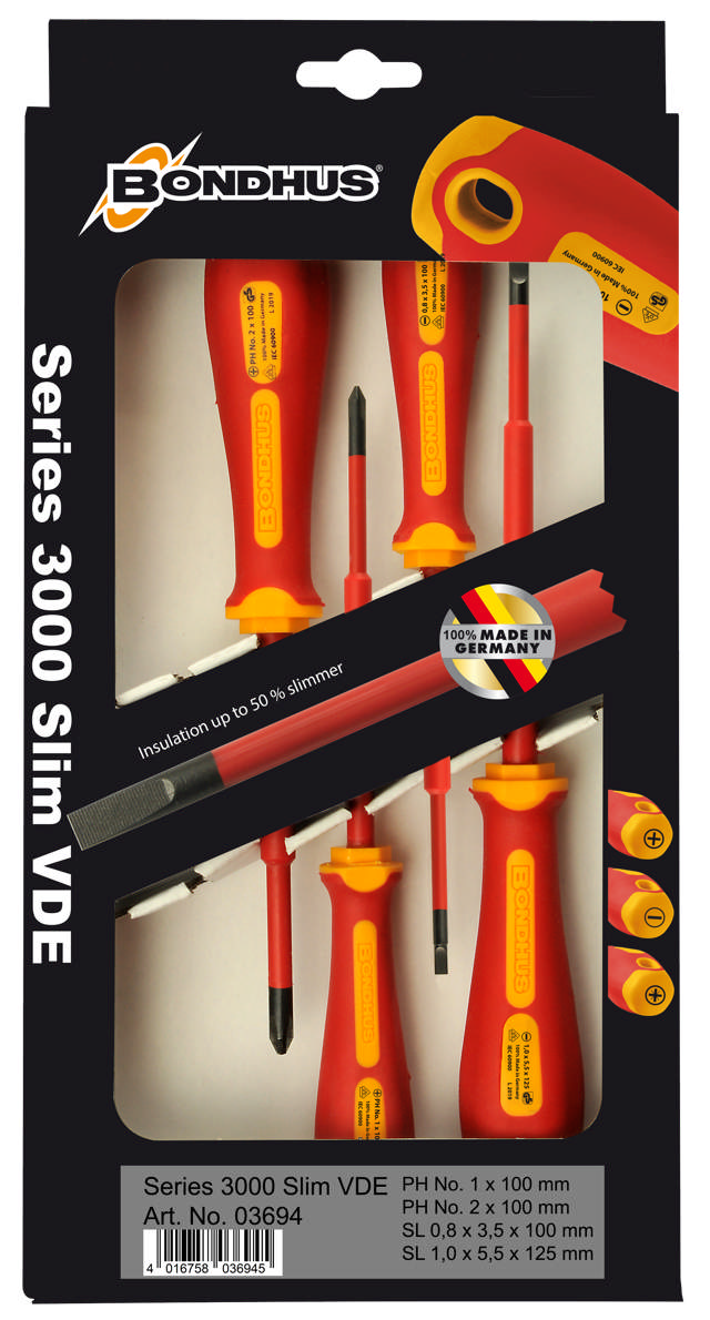 Skruetrækkersæt - VDE Slim, 4 dele