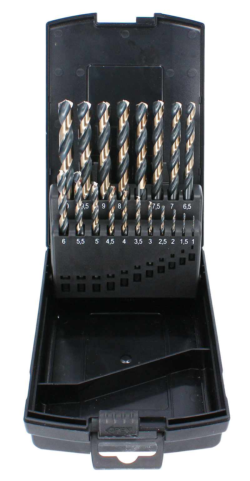 HSS-G Turbo metalborsæt, 19 dele: 1 - 10 mm