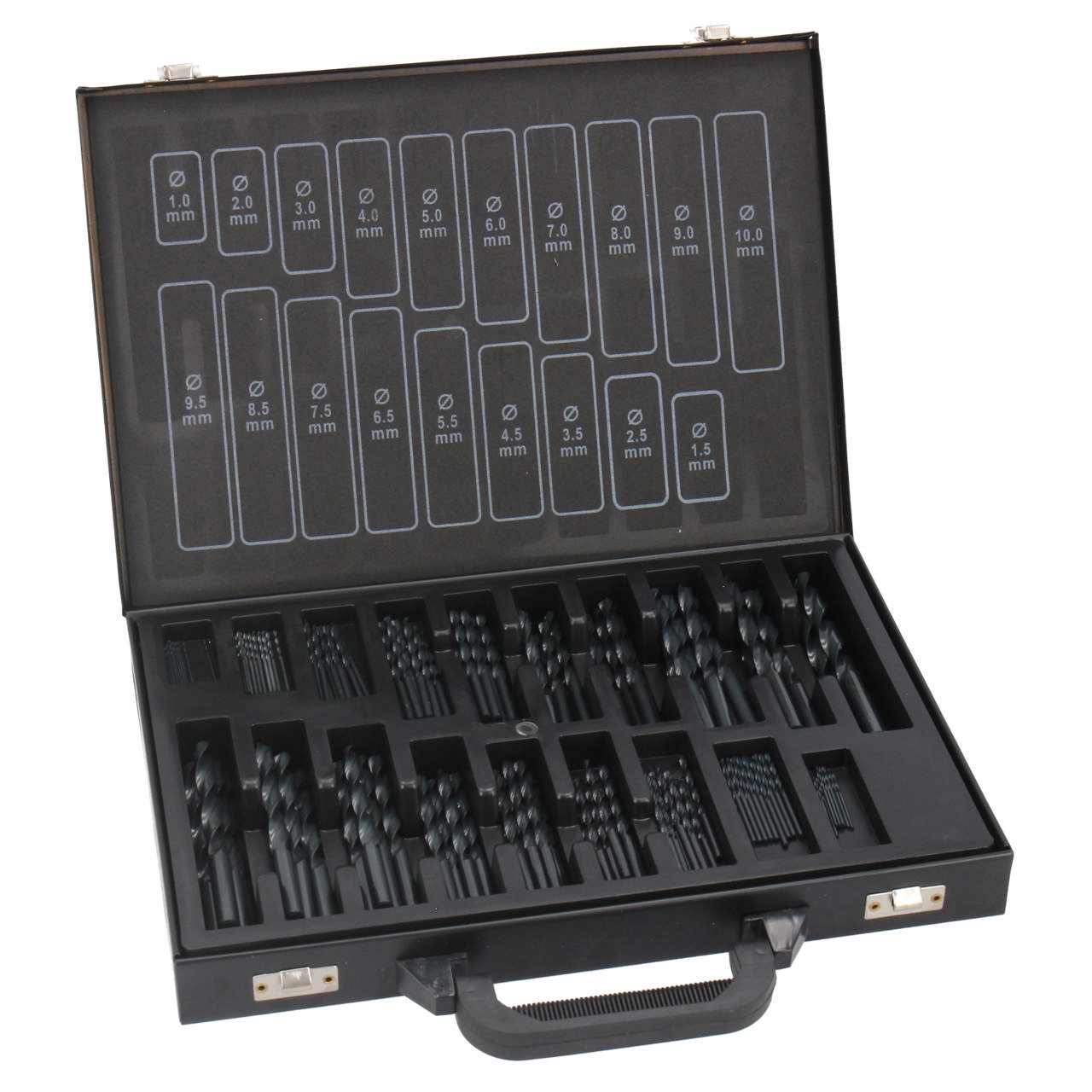 HSS-metalborsæt, 170 dele: 1 - 10 mm