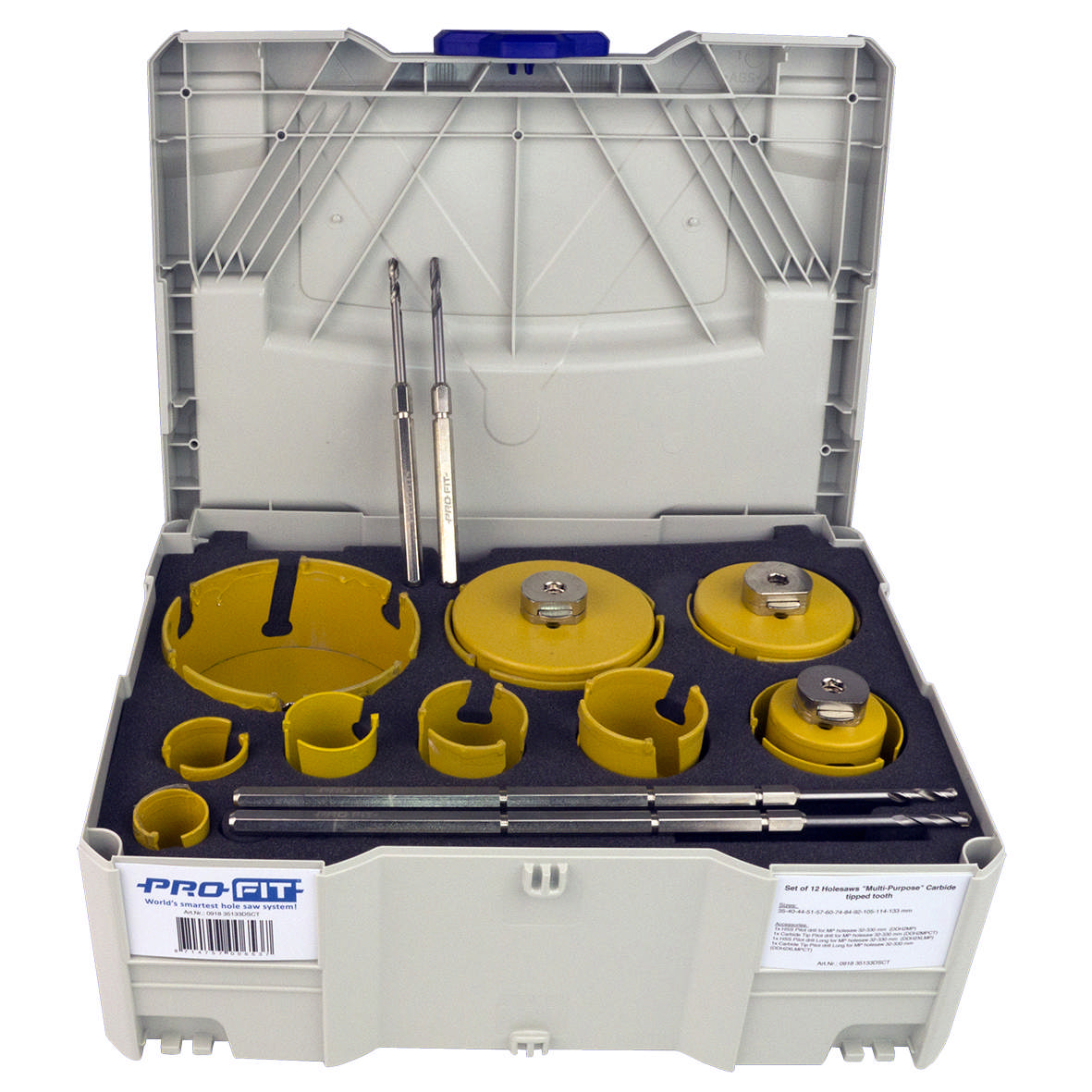 Hulsavsæt HM Byg 35-133mm 15 dele