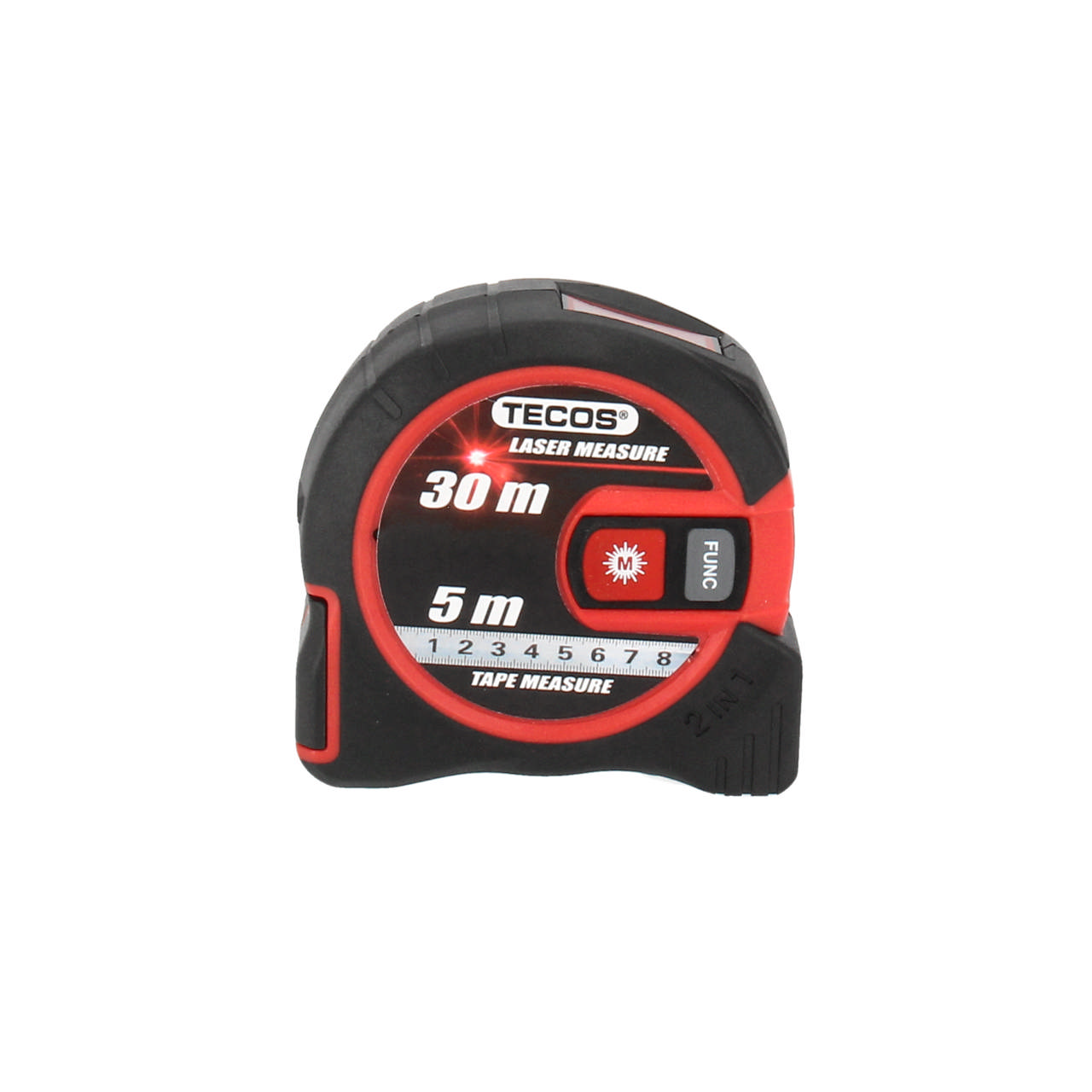Båndmål, 5 meter - med 30 m laser afstandsmåler