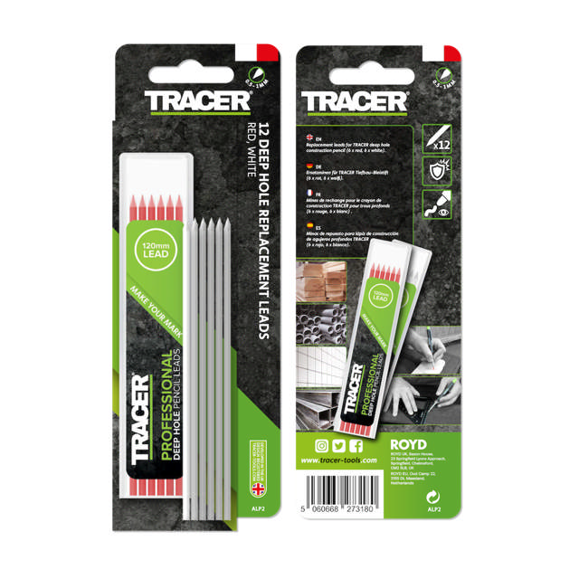 12 stifter, 6x rød og 6x hvid, plastbox i æske