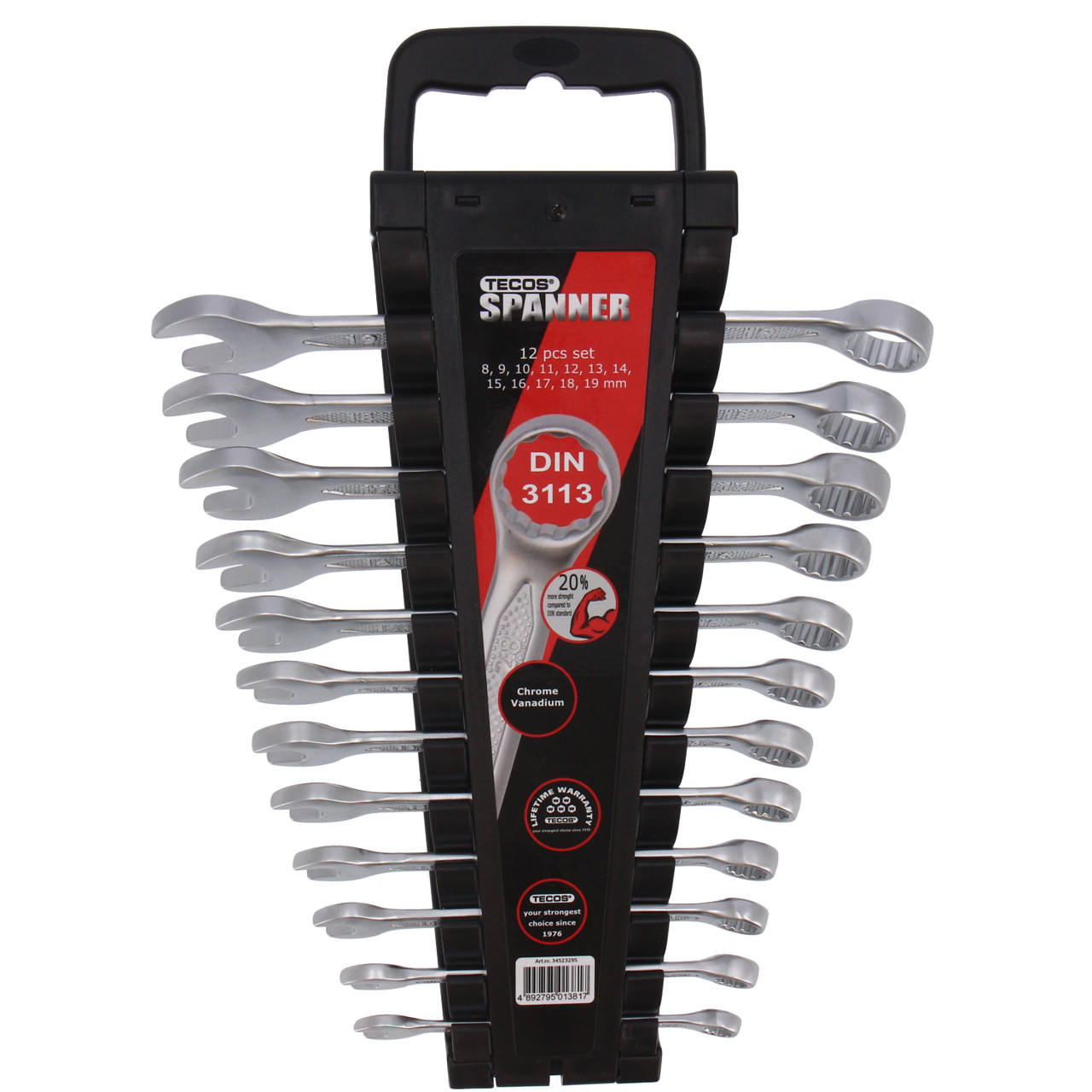 Ringgaffelnøglesæt T-CW819 - 12 dele i mm