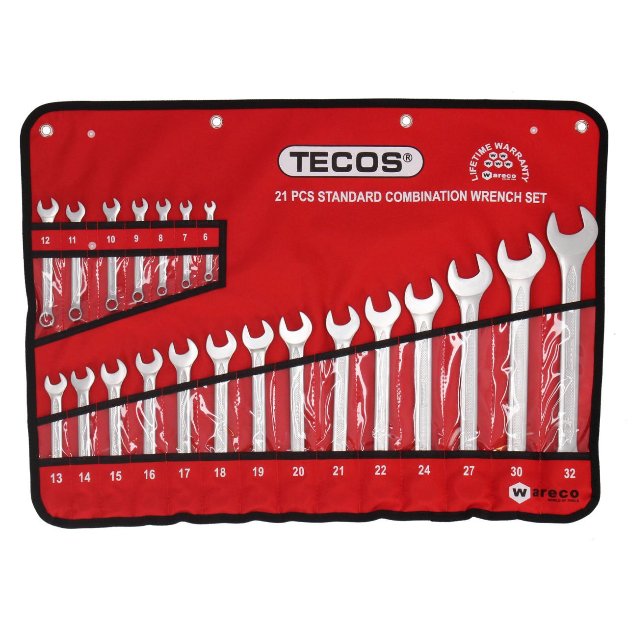 T-CW632 Ringgaffelnøglesæt - 21 dele i mm