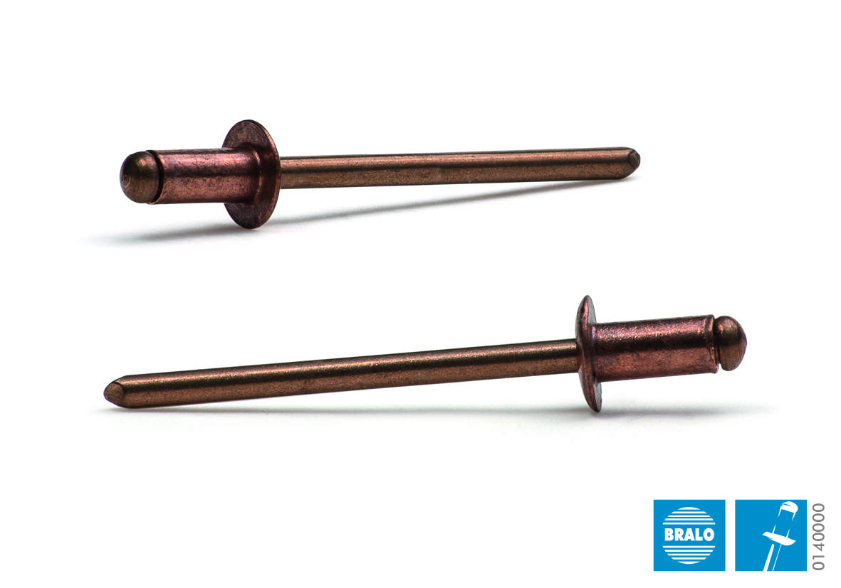 Blindnitte 3,2x 8 mm kobber, 500 stk.