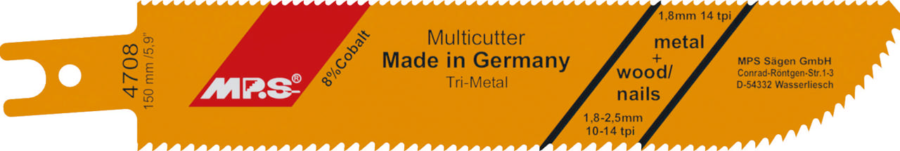 Bajonetsavklinge 4708, 2 stk. 150 mm Trimetal 10-14/14 tpi