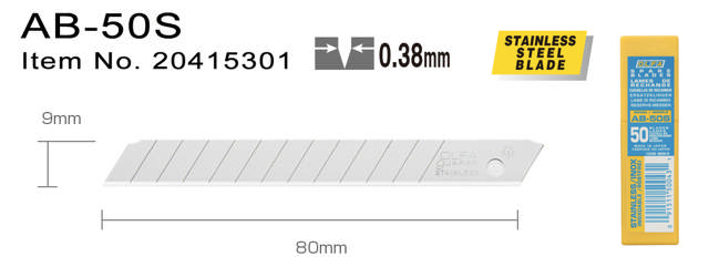 AB-50S Bræk-af-knivblade 9 mm