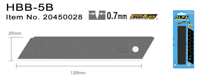 HBB-5B Bræk-af-knivblade 25 mm