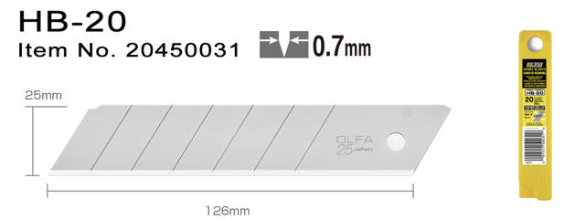 HB-20 Bræk-af-knivblad 25 mm