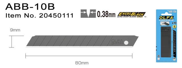 ABB-10B Bræk-af-knivblade 9 mm