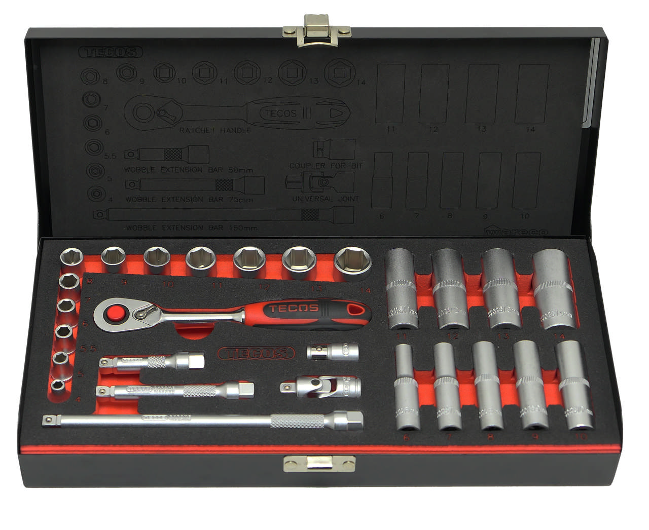 Topnøglesæt T-0627M (1/4