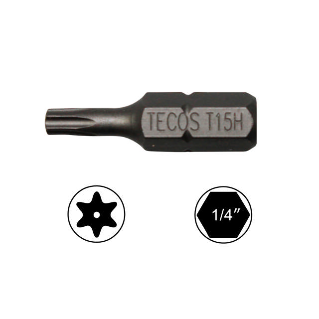 S2 Bits Torx med hul